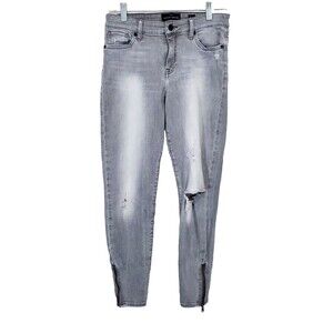 Lucky Brand Jeans Womens 6 28 Gray Ava Super Skinny Stretch Denim Distressed
